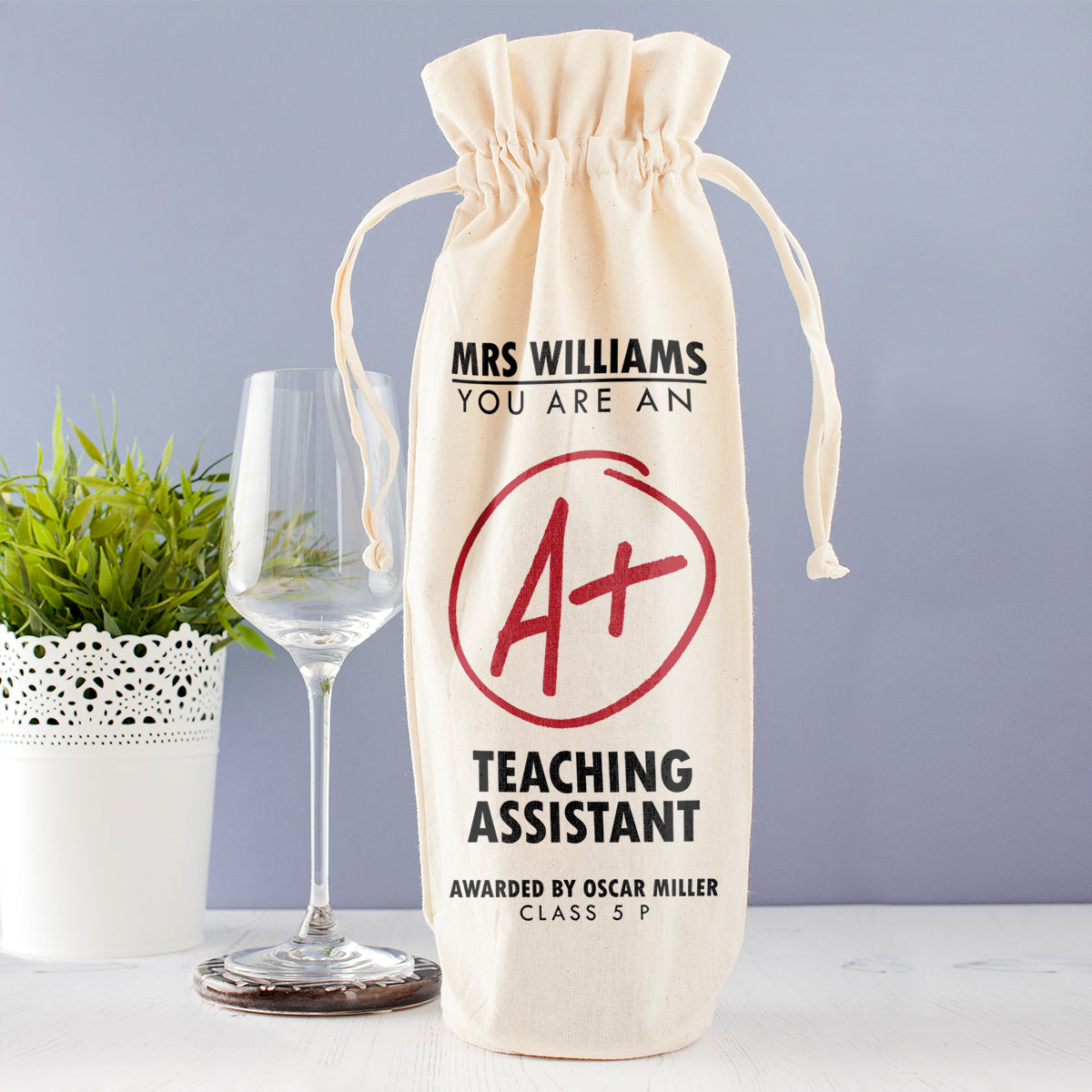 Personalised wine clearance bag