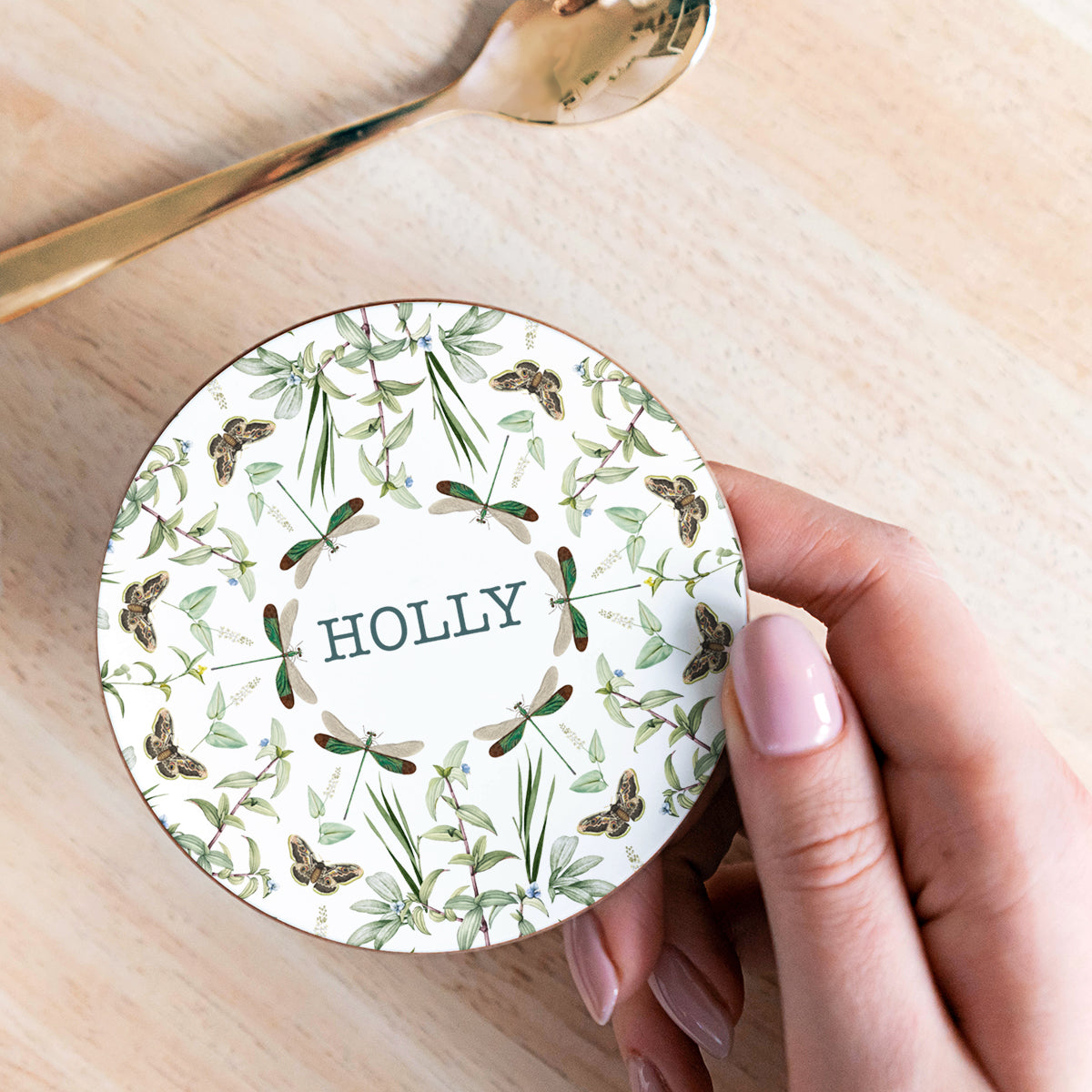Personalised Botanical Coaster The Little Picture Company