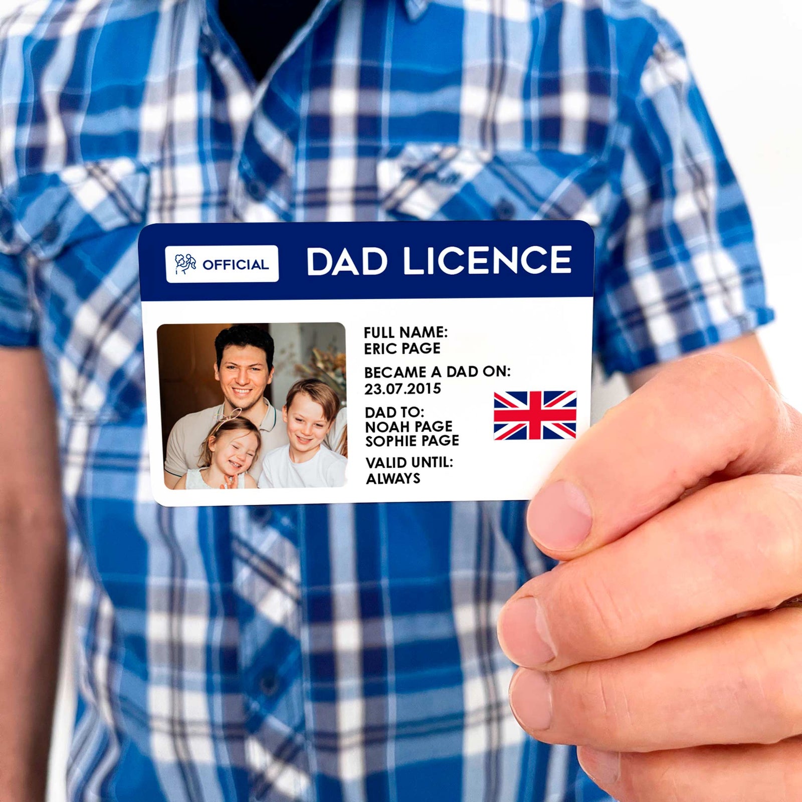 Personalised Dad Licence Metal Wallet Card The Little Picture Company