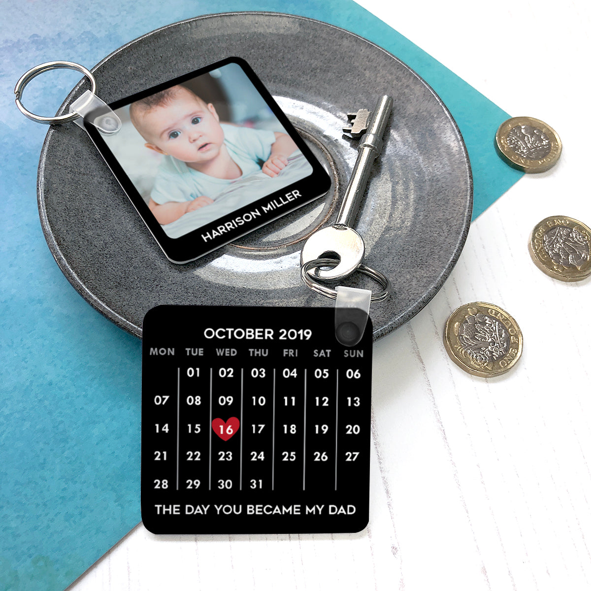 Day you became on sale my daddy keyring
