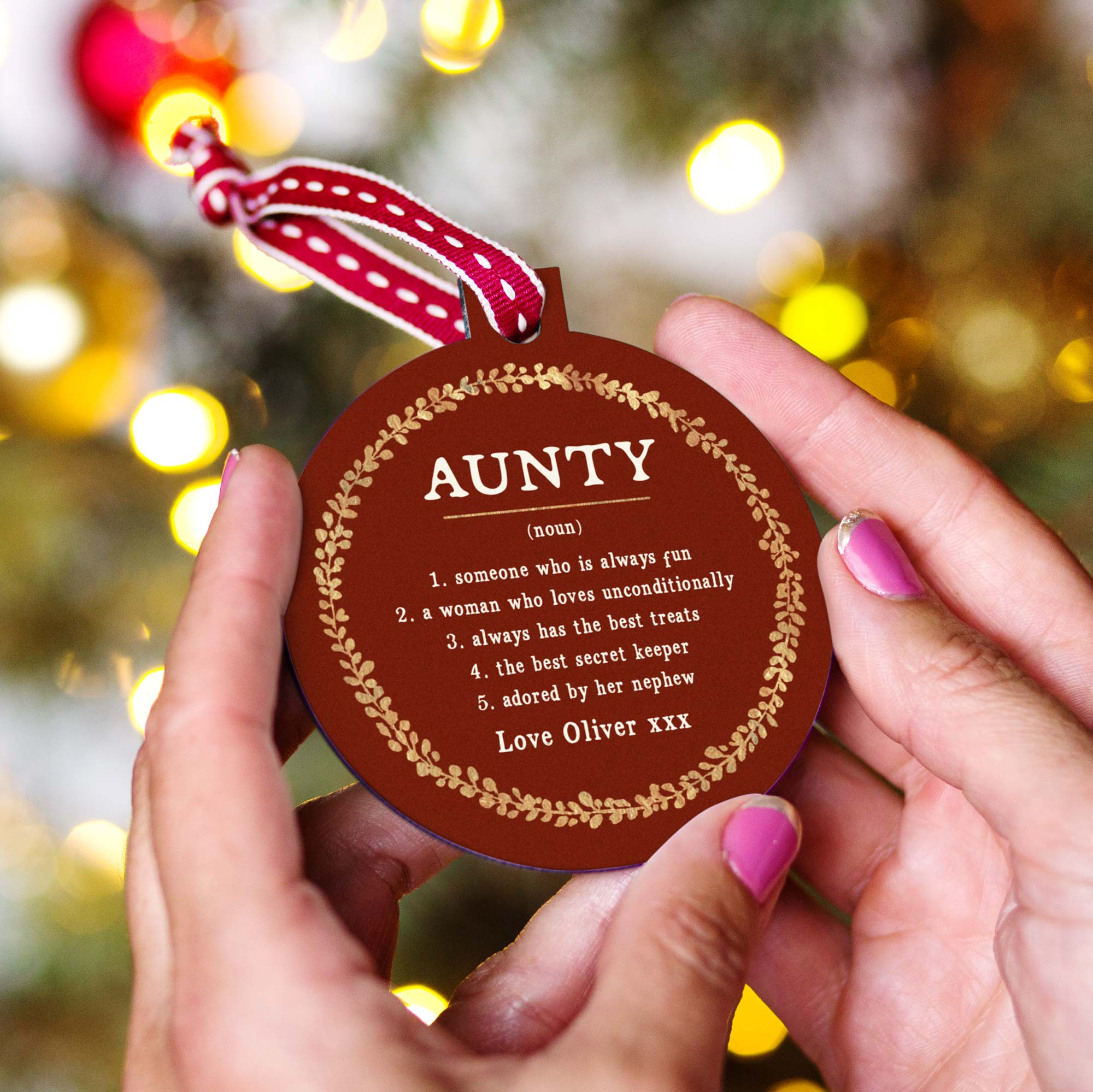 Aunt christmas hot sale ornament