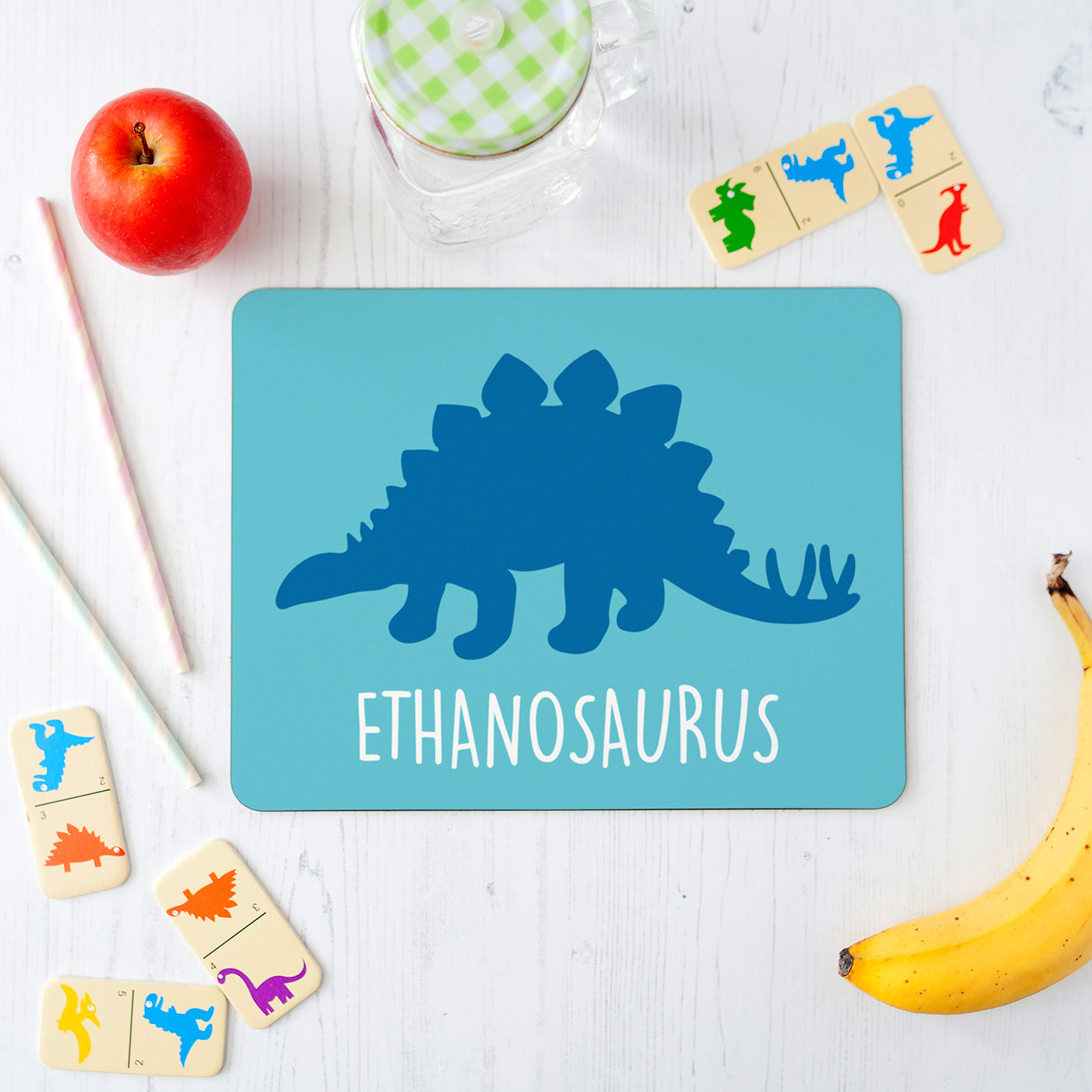 Children's Personalised Dinosaur Placemat and Coaster Set | The Little ...
