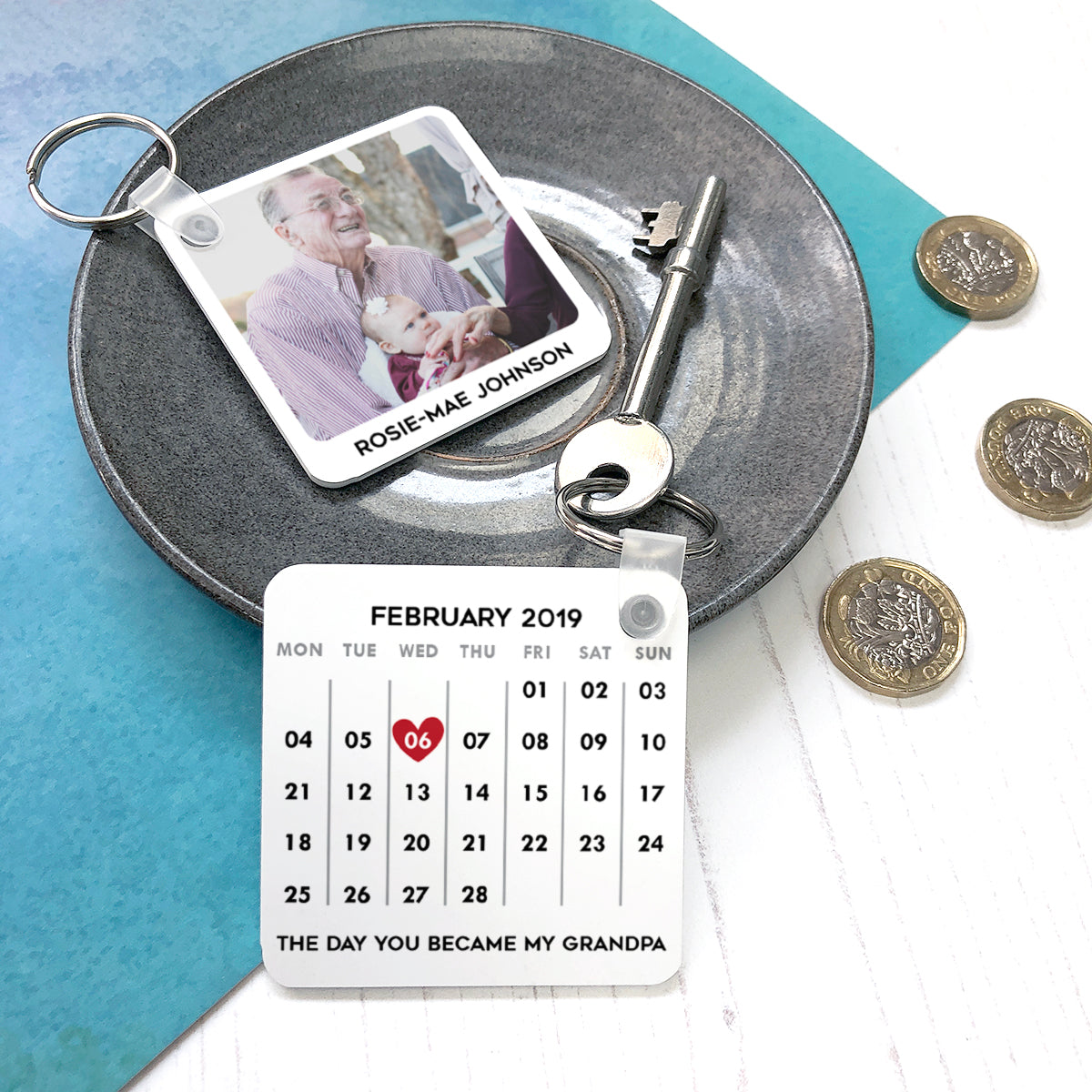 Grandad coin cheap keyring