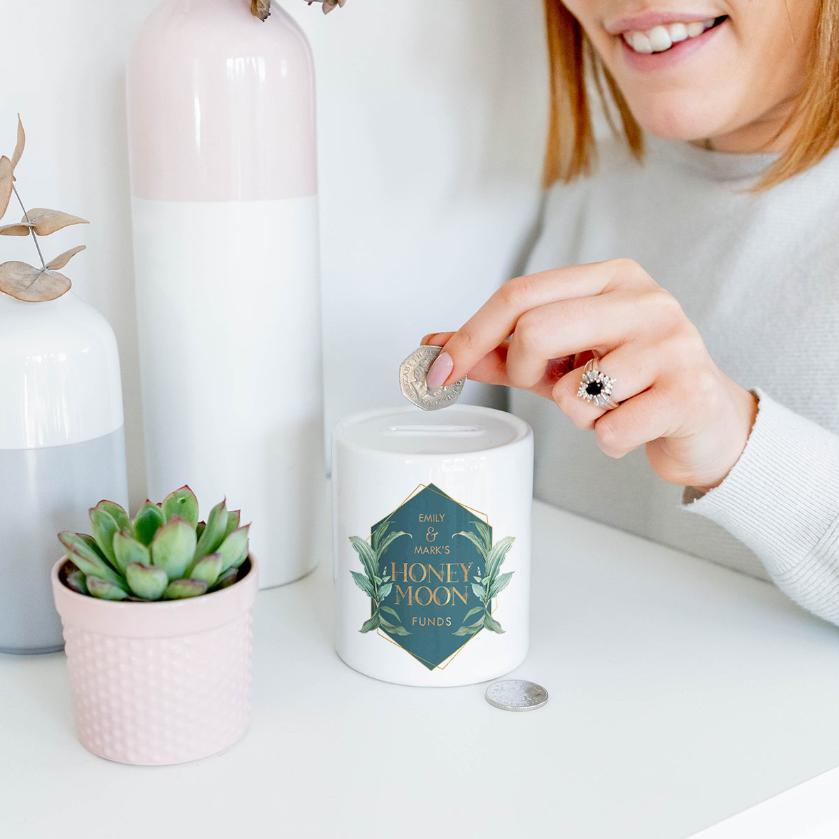 Personalised Honeymoon Funds Keepsake Money Box | The Little Picture ...