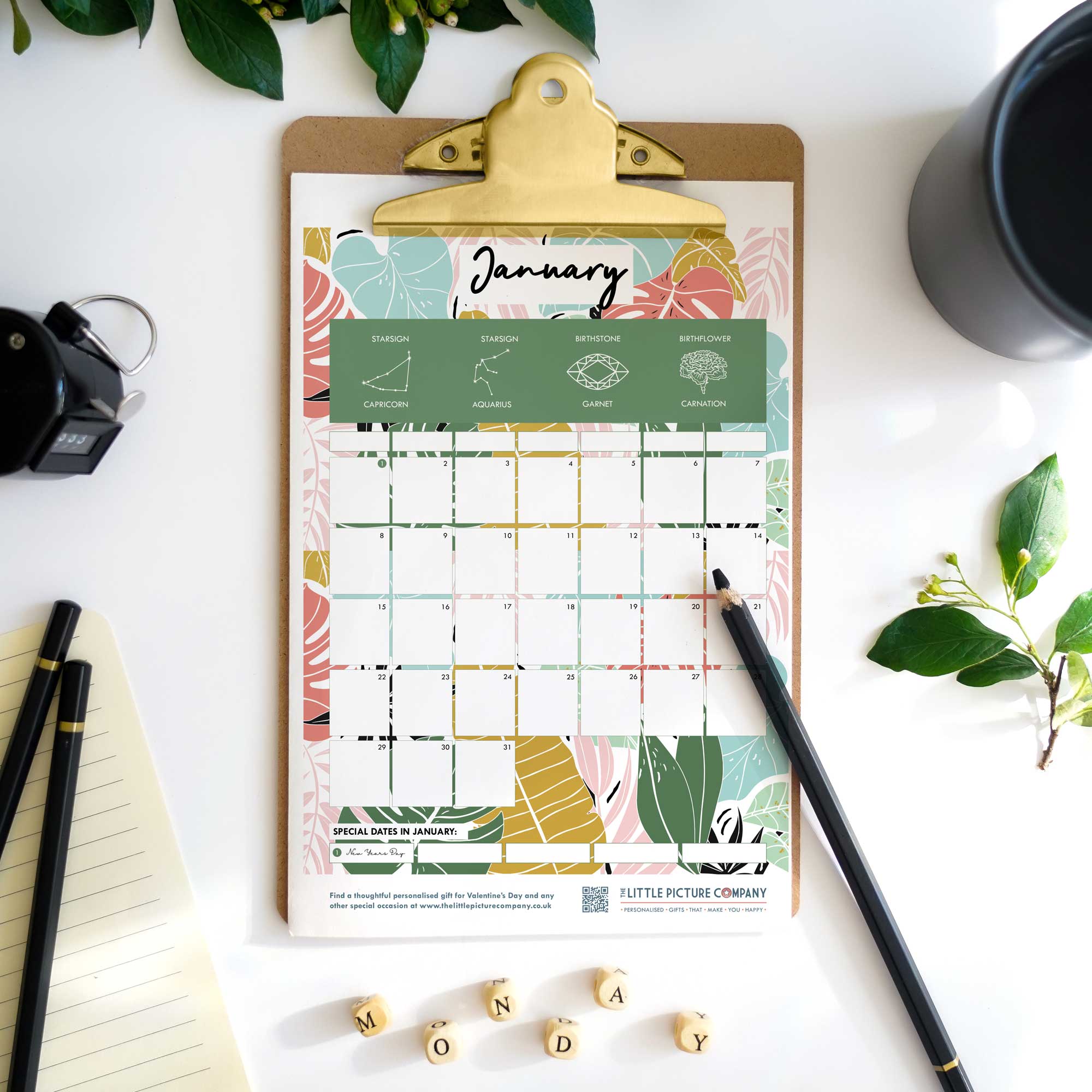 Free January Printable Monthly Planner | The Little Picture Company