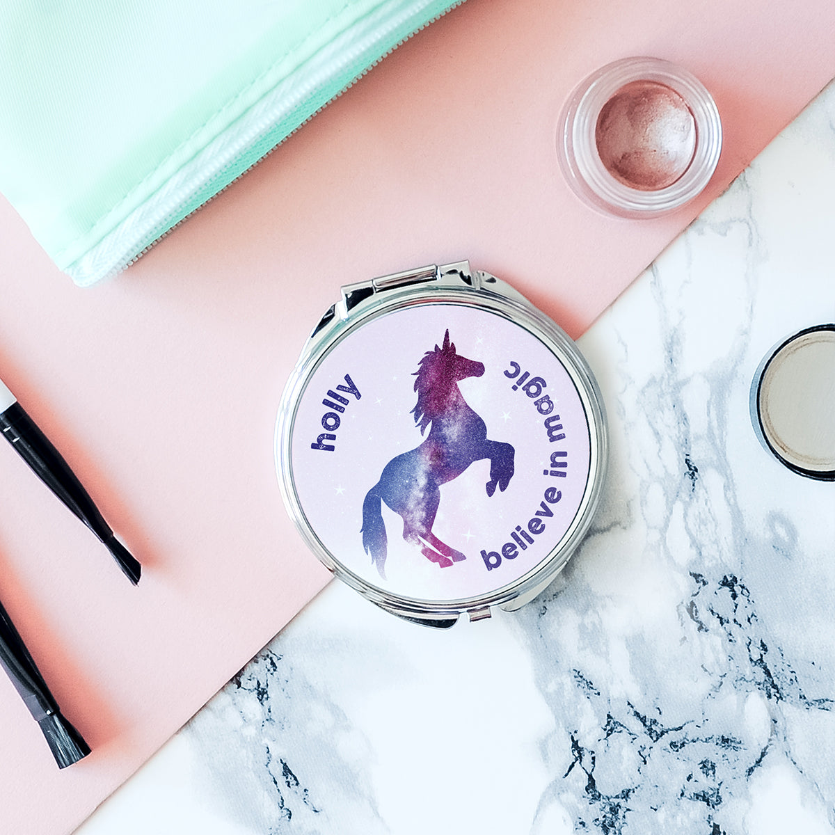 Personalised Stardust Unicorn Keyring The Little Picture Company