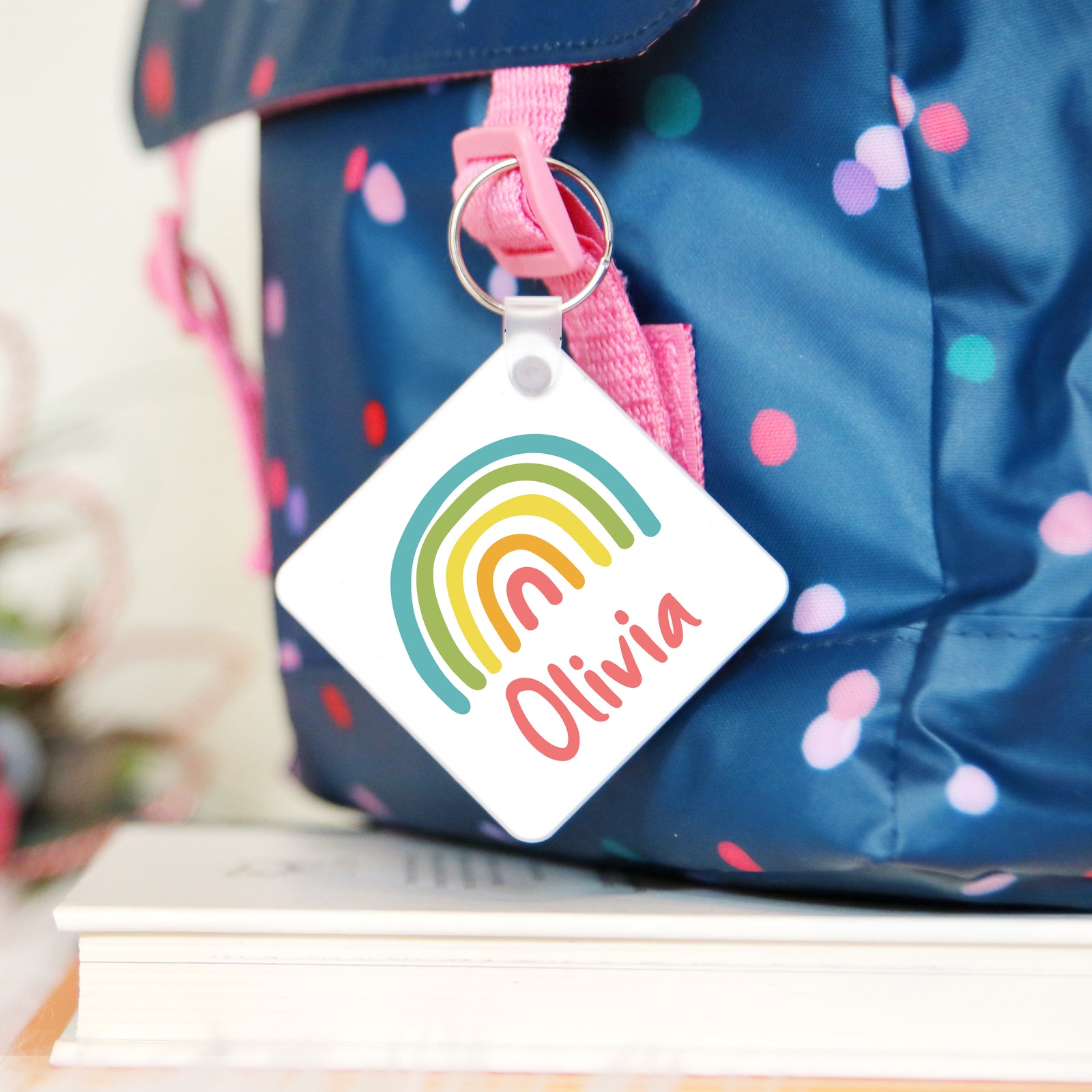 Fun Kids Key Rings Personalised Children's Rainbow Keyring | The Little Picture Company
