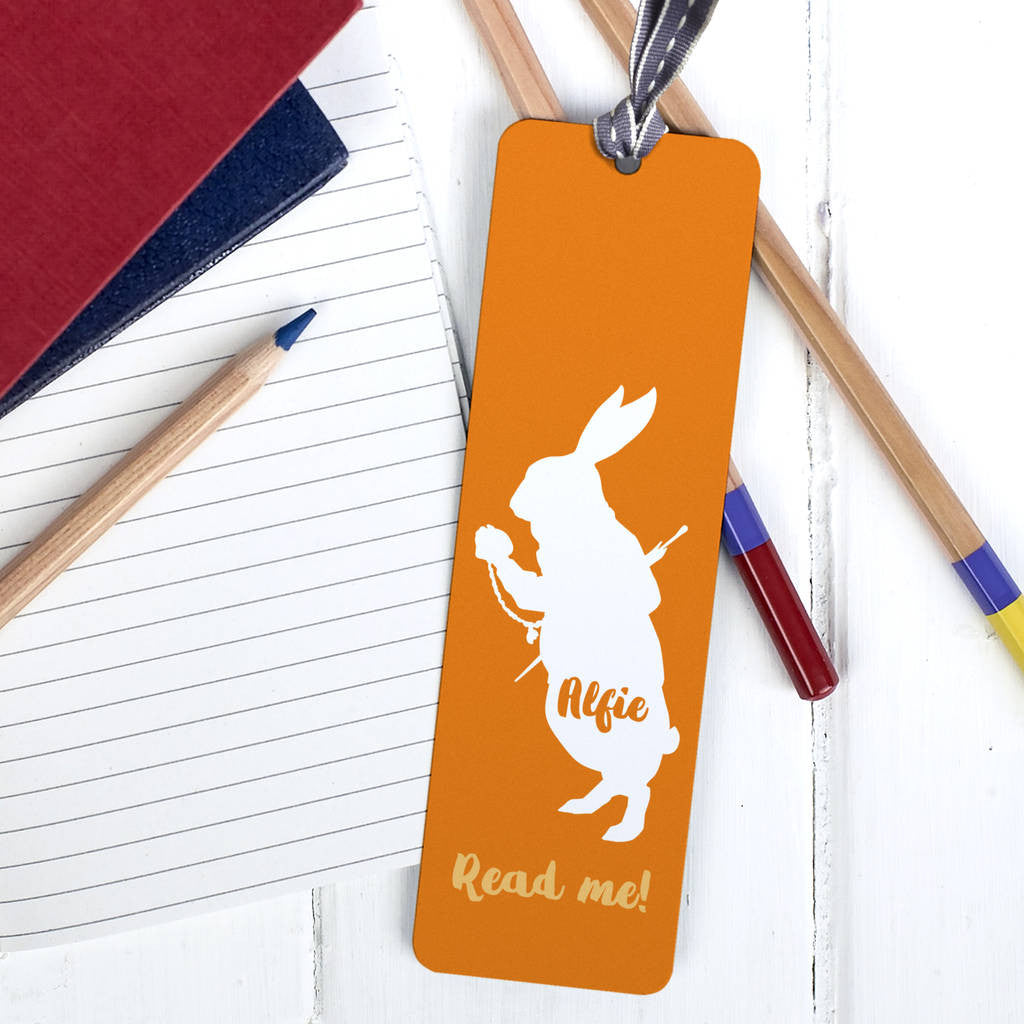 Children's Personalised 'Read Me' Rabbit Metal Bookmark | The Little ...
