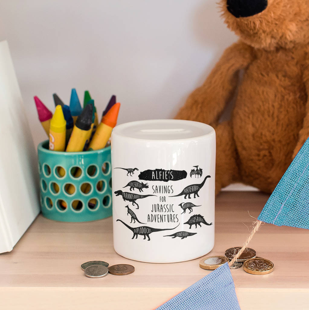 Personalised Dinosaur Money Box The Little Picture Company