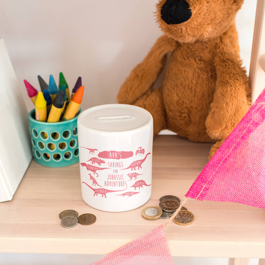 Personalised Dinosaur Money Box The Little Picture Company